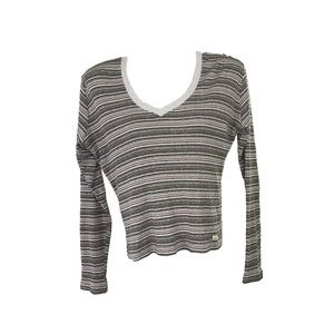 Union Bay striped V Neck crop top large